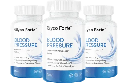 Offer image with 3 bottles for Glyco Forte Blood Pressure — used on the sales page to build trust and clarity