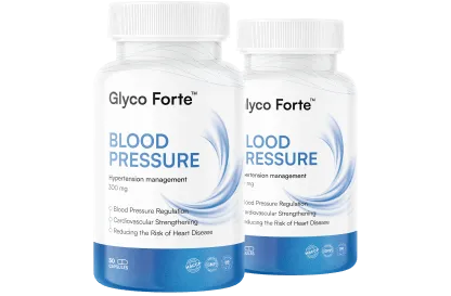 Offer image with 2 bottles for Glyco Forte Blood Pressure — used on the sales page to build trust and clarity